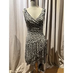 VTG Diane Von Furstenberg Stretch Silk Mesh Wrap Dress M